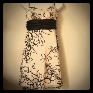 Semi Formal White and Black Dress